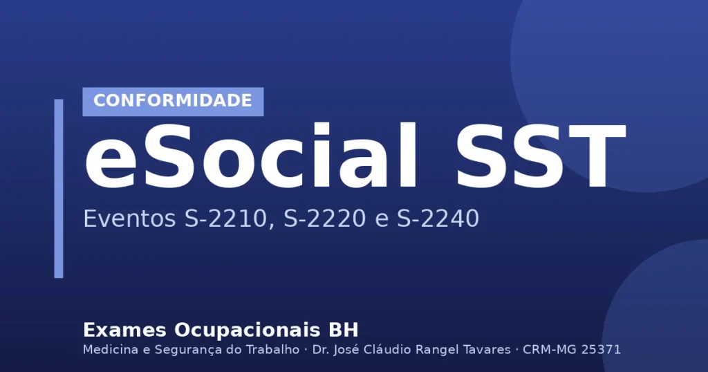 eSocial SST - eventos S-2210, S-2220 e S-2240